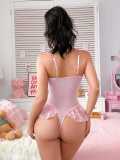Pink Lace Sexy Lingerie Set