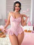 Pink Lace Sexy Lingerie Set