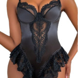 Elegant Lace Backless Bodysuit