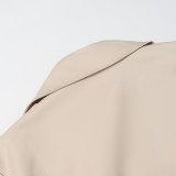 Solid Color Belted Short Jacket