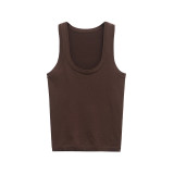 Fashionable Plain Knit Basic Top