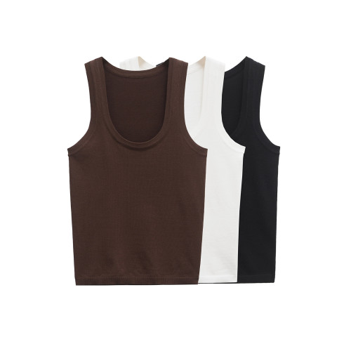 Fashionable Plain Knit Basic Top