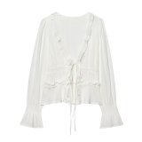 Embroidered Layered Decorative Sheer Shirt