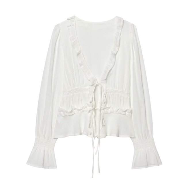 Embroidered Layered Decorative Sheer Shirt