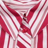 Trendy Striped Cuffed Sleeve Shirt