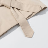 Solid Color Belted Short Jacket