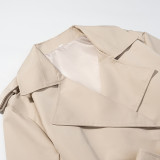Solid Color Belted Short Jacket