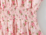 Chic Pink Ruffled Floral Dress