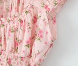 Chic Pink Ruffled Floral Dress