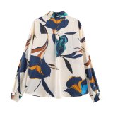 Floral Print Satin Feel Shirt