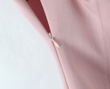 Pink Halter Pleated Mini Skirt