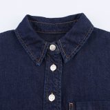 Trendy Denim Short Shirt with Mid-Waist Wide-Leg Jogger Pants