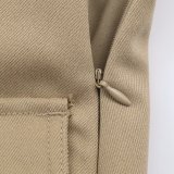 Khaki Casual Fashion Utility Skirt Pants