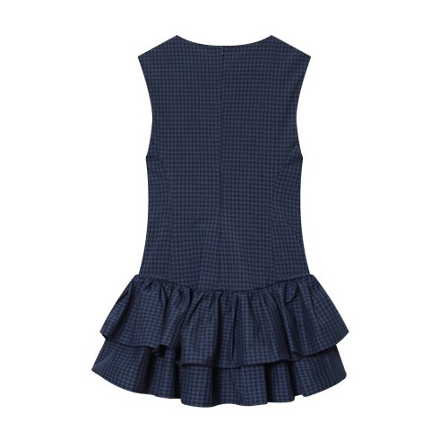 Versatile Plaid Layered Short Dress