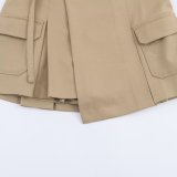 Khaki Casual Fashion Utility Skirt Pants
