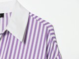 Long Sleeve Lapel Casual Striped Chiffon Shirt