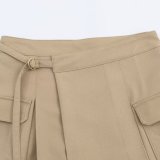Khaki Casual Fashion Utility Skirt Pants