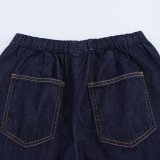 Trendy Denim Short Shirt with Mid-Waist Wide-Leg Jogger Pants