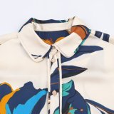 Floral Print Satin Feel Shirt