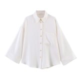 Trendy Loose-Fit Wide-Sleeve Shirt