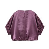 Satin Balloon Top & Loose Satin Pants Set