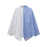 Striped Chiffon Loose-Fit Shirt