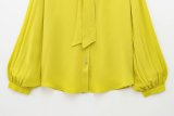 Bow-Tie Detail Long-Sleeve Collared Shirt