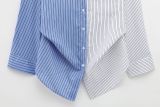 Striped Chiffon Loose-Fit Shirt