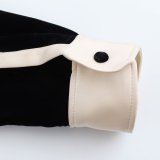 Color-Block Velvet Shirt and Pants Set