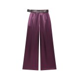 Satin Balloon Top & Loose Satin Pants Set