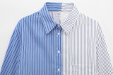 Striped Chiffon Loose-Fit Shirt