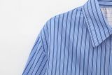 Striped Chiffon Loose-Fit Shirt