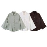 Trendy Loose-Fit Wide-Sleeve Shirt