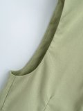 Linen Blend Casual Vest Shorts