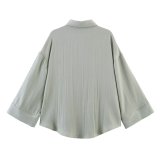 Trendy Loose-Fit Wide-Sleeve Shirt