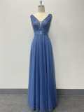 Double V Neck Elegant A-Line Party Dress