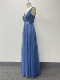 Double V Neck Elegant A-Line Party Dress