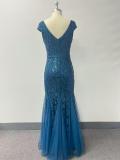 Elegant Double V-Neck Fitted Mermaid Dress