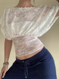 Versatile Button-Up Off-Shoulder Asymmetrical Neck T-Shirt