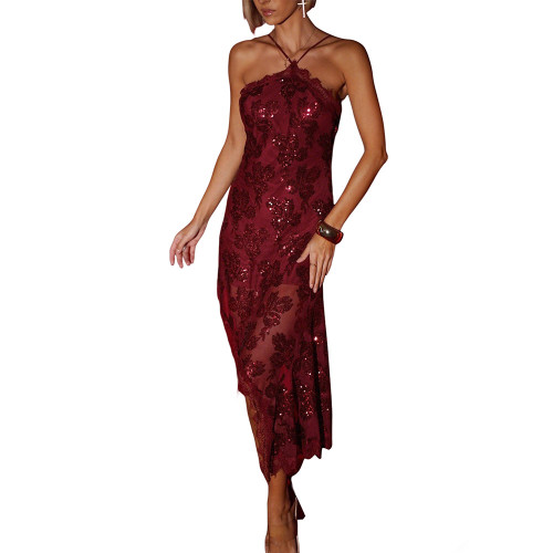 Sleeveless Irregular Sequin Slim-Fit Party Dress