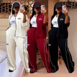 Fashionable Elegant Casual High-End Embroidered Wide-Leg Two-Piece Set