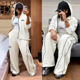 Fashionable Elegant Casual High-End Embroidered Wide-Leg Two-Piece Set