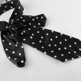 Chic Polka Dot Tie Neck Halter Top for Women