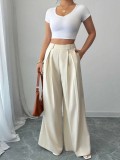 High-Waisted Loose-Fitting Casual Straight-Leg Pants