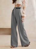 Casual Draped High-Waisted Elegant Straight-Leg Business Suit Pants