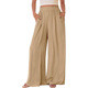 Casual Solid Color Wide-Leg Pants for Women with Pockets