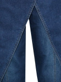Irregular Wide-Leg High-Waisted Pants with Cross Metal Buckle