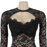 Unique Sexy Sheer Lace Form-Fitting Bodysuit