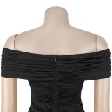 Fashionable Sexy One-Shoulder High Slit Strapless Dress