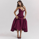 Slim Fit Sexy Low Waist Maxi Dress with Deep V Wrap Bodice